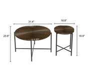 Radial - Pattern Coffee And End Table Set Waterproof Cover, Distressed Cylindrical Design (Set of 2) - R&R Furniture Gallery (Fountain Valley, CA)