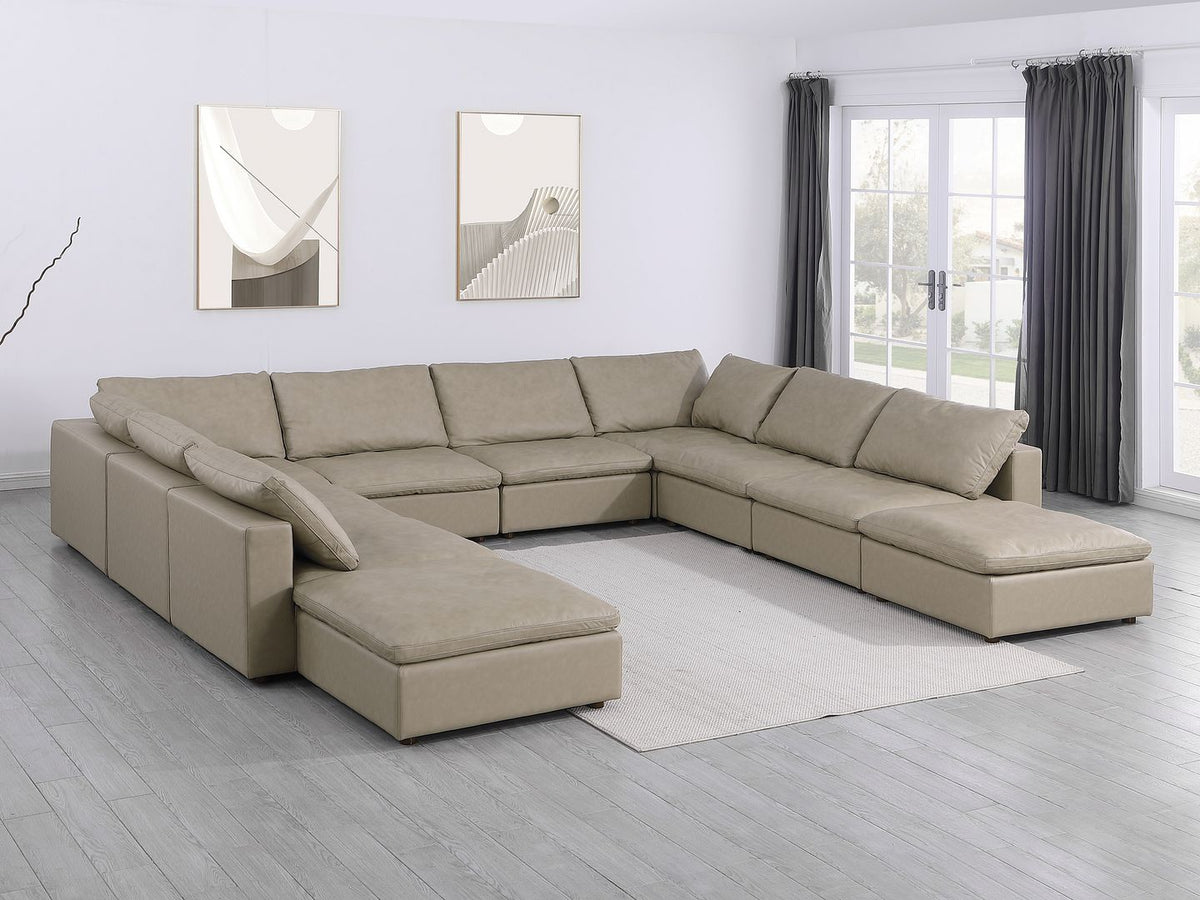 1100 - 10-Piece U-Shaped Sectional With Chaise In Top-Grain Italian Leather - R&R Furniture Gallery (Fountain Valley, CA)