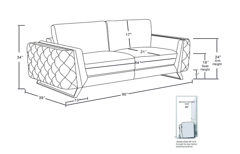 1051 - Contemporary Velvet Sofa - R&R Furniture Gallery (Fountain Valley, CA)