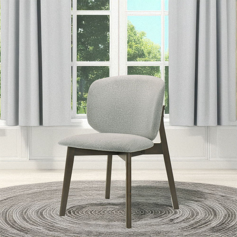 Mallin - Side Chair (Set of 2) - Gray Chenille & Walnut - R&R Furniture Gallery (Fountain Valley, CA)