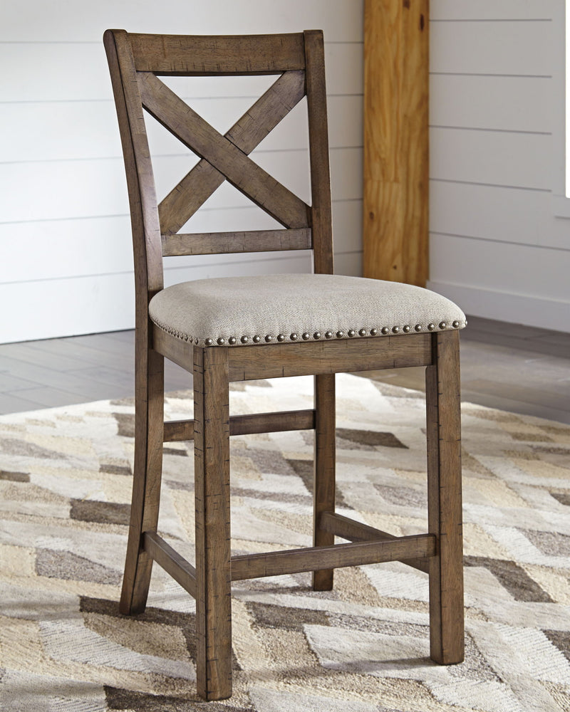Moriville - Upholstered Barstool (Set of 2) - Beige - R&R Furniture Gallery (Fountain Valley, CA)