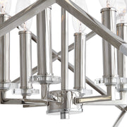 Uttermost Euclid 6-light nickel cube pendant lighting fixture with modern geometric design and sleek metal finish.