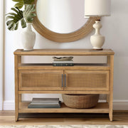 Naomi - 2 Door Storage Console Table With Ample Shelving - Natural - R&R Furniture Gallery (Fountain Valley, CA)
