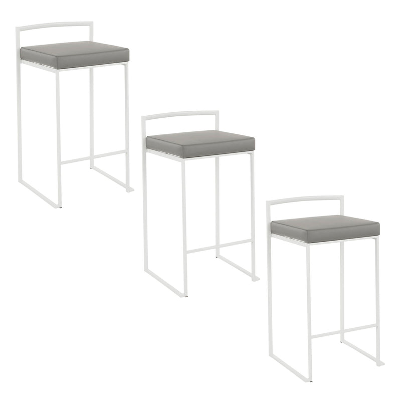 Lumi Source Fuji simple elegance contemporary stackable counter stool set with sleek modern design and wooden finish.