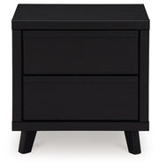 Danziar - Two Drawer Night Stand - Black - R&R Furniture Gallery (Fountain Valley, CA)