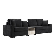 Noble House modular sofa couch with storage armrest and center console, featuring plush cushions and modern design for living room comfort.