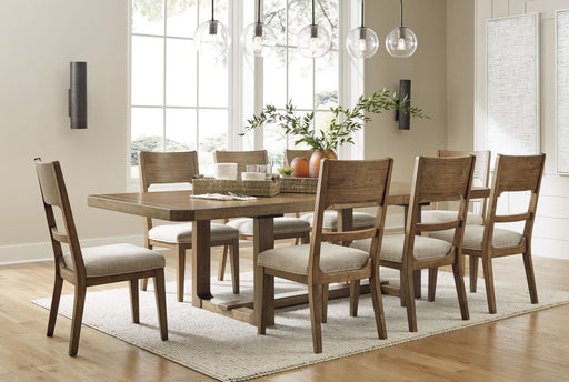 Six-piece Cabalynn dining room set by Signature Design by Ashley with a wooden table and matching chairs in a modern dining area.