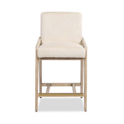 Arizona - Solid Ash Upholstered Counter Stool With Rope Detail - Creme De La Creme White - R&R Furniture Gallery (Fountain Valley, CA)