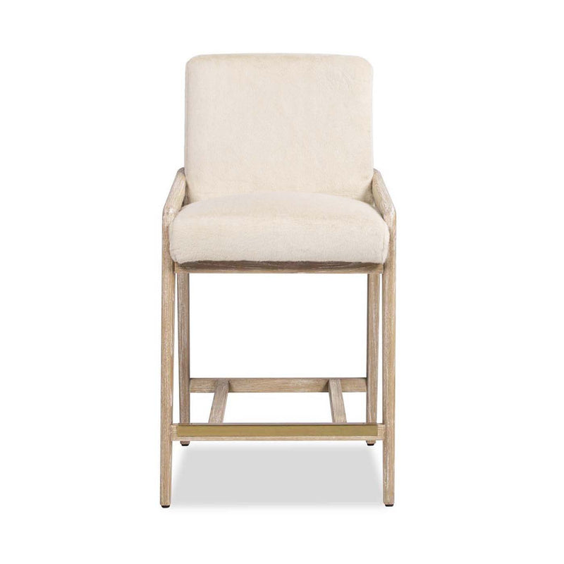Arizona - Solid Ash Upholstered Counter Stool With Rope Detail - Creme De La Creme White - R&R Furniture Gallery (Fountain Valley, CA)