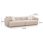 Sylvie - 4-Seater Sofa - Cream - R&R Furniture Gallery (Fountain Valley, CA)