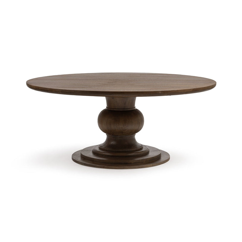 Classic Home Hera round dining table with wooden finish, suitable for modern dining rooms and gatherings.
