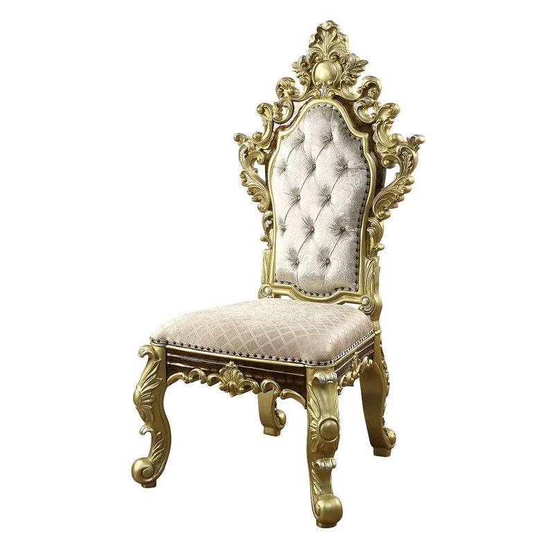 Desiderius - Side Chair (Set of 2) - Antique Gold & Hand-Painted Brown - R&R Furniture Gallery (Fountain Valley, CA)