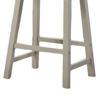 Set of two Lilola Home Alonzo 17.5-inch backless ergonomic counter height stools with wooden seats and metal legs.
