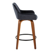Set of two Lumi Source Daniella contemporary fixed height counter stools with swivel, round footrest, and modern design.