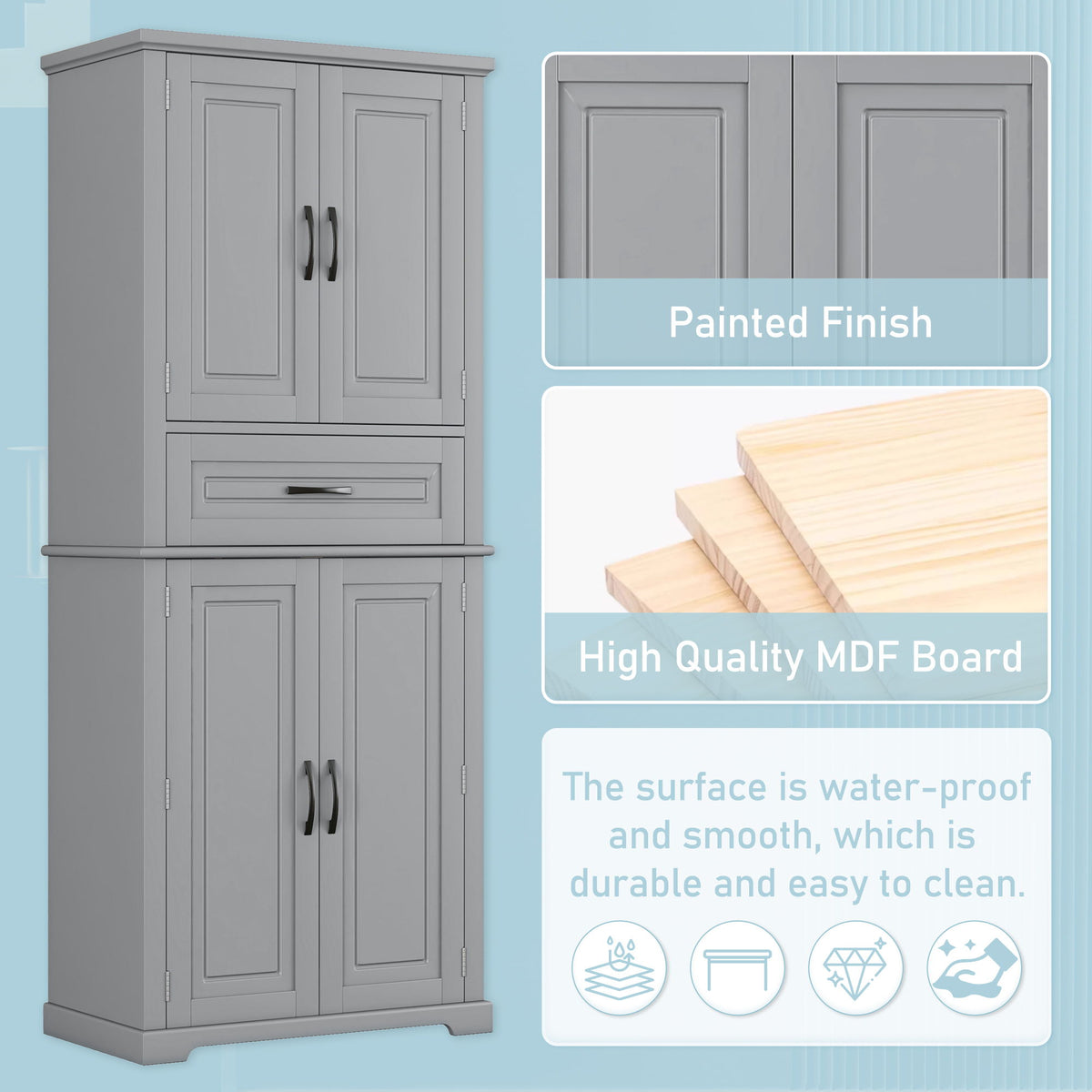 Bathroom Storage Cabinet With Drawer And Adjustable Shelf