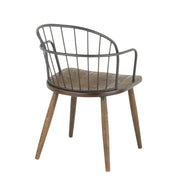 Lumi Source Riley farmhouse office side chair with wooden legs and upholstered seat, perfect for a cozy home office.
