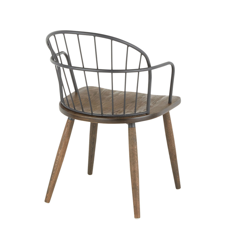 Lumi Source Riley farmhouse office side chair with wooden legs and upholstered seat, perfect for a cozy home office.