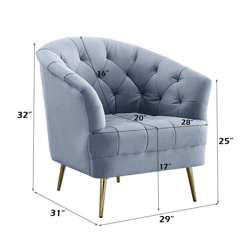 Bayram - Chair - Light Gray Velvet - R&R Furniture Gallery (Fountain Valley, CA)