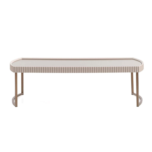 Lisbon - Cocktail Table - Silken Cream / Bronze - R&R Furniture Gallery (Fountain Valley, CA)