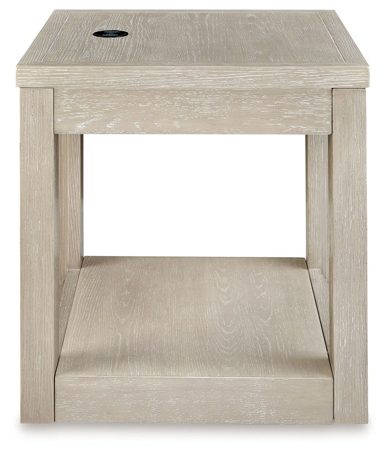 Marxhart - Square End Table - Bisque - R&R Furniture Gallery (Fountain Valley, CA)