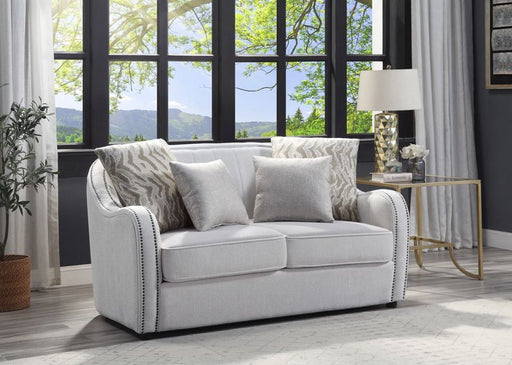 Mahler - Loveseat With 4 Pillows - Beige Linen - R&R Furniture Gallery (Fountain Valley, CA)