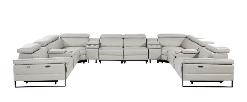 1246 - 12-Piece U-Shaped Modular Power Reclining Sectional With 4 Power Recliners And Power Headrests - R&R Furniture Gallery (Fountain Valley, CA)