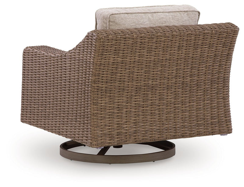 Laguna Heights - Swivel Lounge With Cushion - Beige - R&R Furniture Gallery (Fountain Valley, CA)