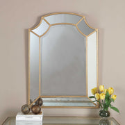 Gold wall mirror with a sleek arch design by Uttermost, featuring a stylish and modern Francoli - Arch Mirror.