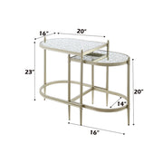 Zaba - Nesting Table - Glass Top & Silver - R&R Furniture Gallery (Fountain Valley, CA)
