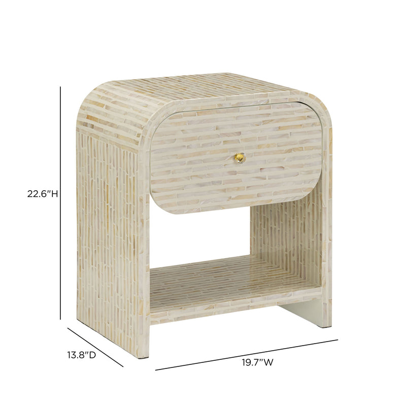 Borno - Mother Of Pearl Nightstand - Natural