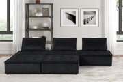 Lilola Home Anna stylish sectional sofa ottoman in neutral fabric, showcasing a modern stationary sectional design with plush cushioning.