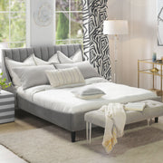 Aspen - Vertical Tufted Modern Headboard Platform Bed Set - R&R Furniture Gallery (Fountain Valley, CA)