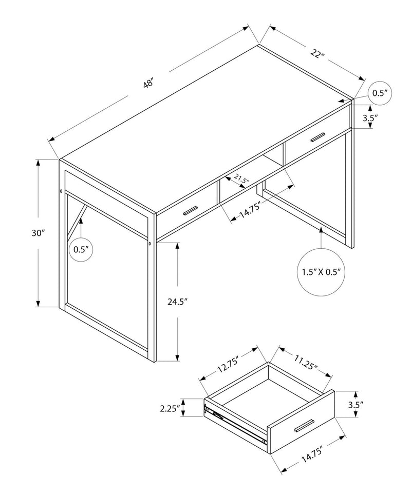 Computer Desk For Home Office Laptop, Storage Drawers - R&R Furniture Gallery (Fountain Valley, CA)