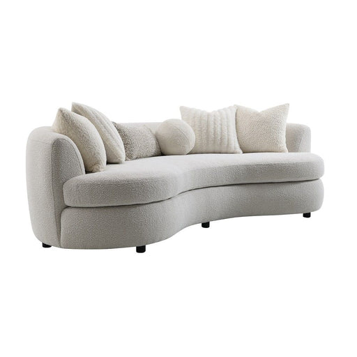 Iniko - Sofa With 6 Pillows - Beige Boucle - R&R Furniture Gallery (Fountain Valley, CA)