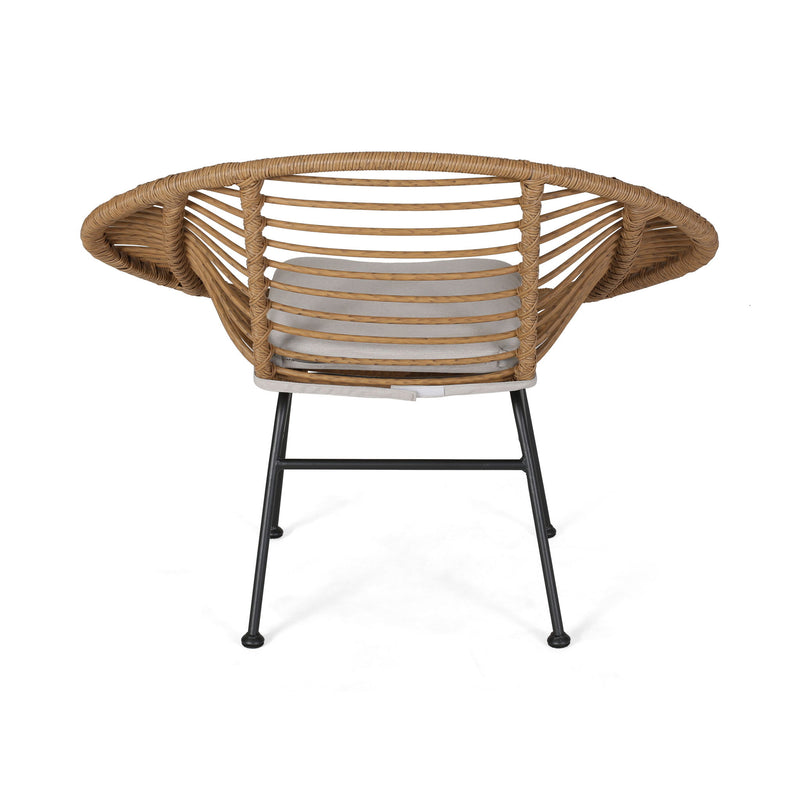 Cordella - Outdoor Woven Wicker Chairs With Cushions, (Set of 2) - R&R Furniture Gallery (Fountain Valley, CA)