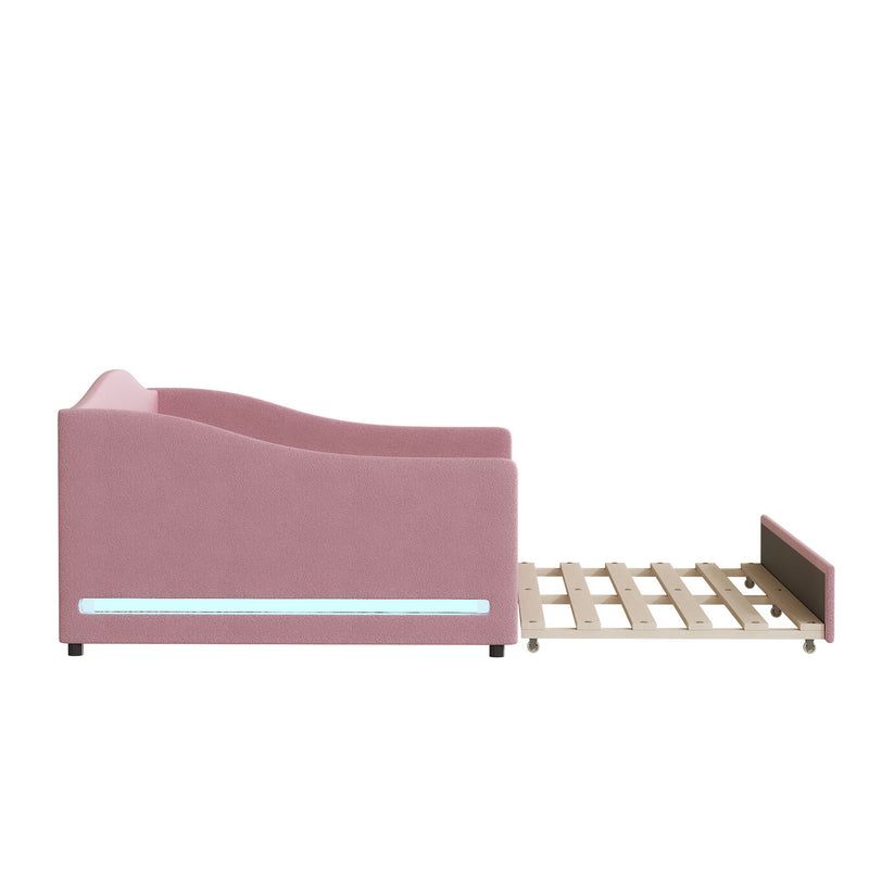 Upholstered Daybed With Light And Trundle - R&R Furniture Gallery (Fountain Valley, CA)