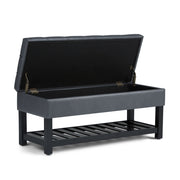 Saxon - Upholstered Transitional Storage Ottoman Bench - R&R Furniture Gallery (Fountain Valley, CA)