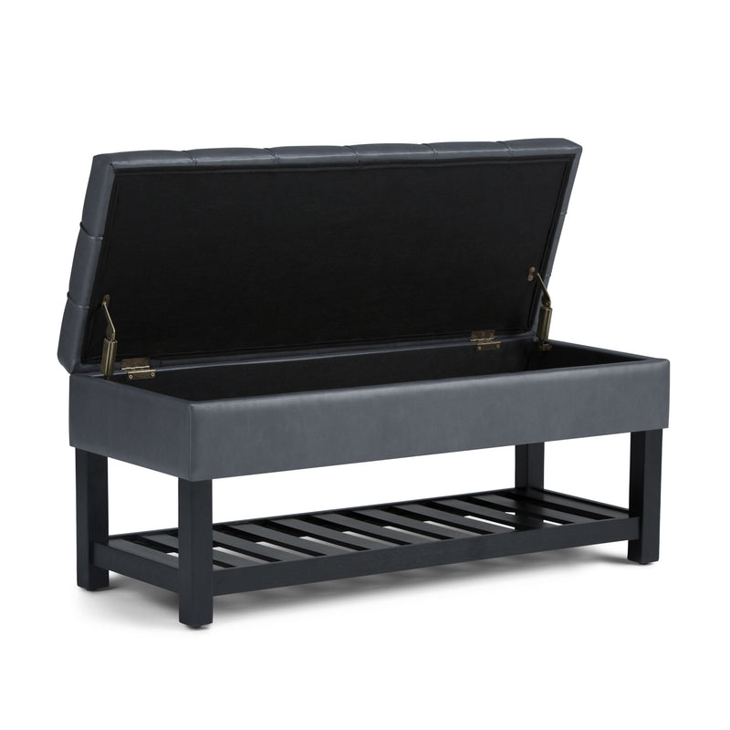Saxon - Upholstered Transitional Storage Ottoman Bench - R&R Furniture Gallery (Fountain Valley, CA)