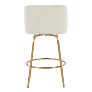 Toriano - Contemporary, Fixed Height Counter Stool With Swivel With Round Footrest (Set of 2) - R&R Furniture Gallery (Fountain Valley, CA)