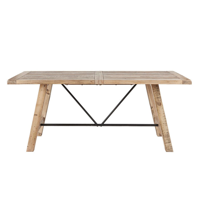 Rustic Dining Table With Metal Support - Natural - R&R Furniture Gallery (Fountain Valley, CA)