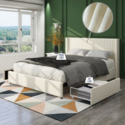 Anna - Upholstered Wingback Platform Bed With 4 Drawers Storage - R&R Furniture Gallery (Fountain Valley, CA)