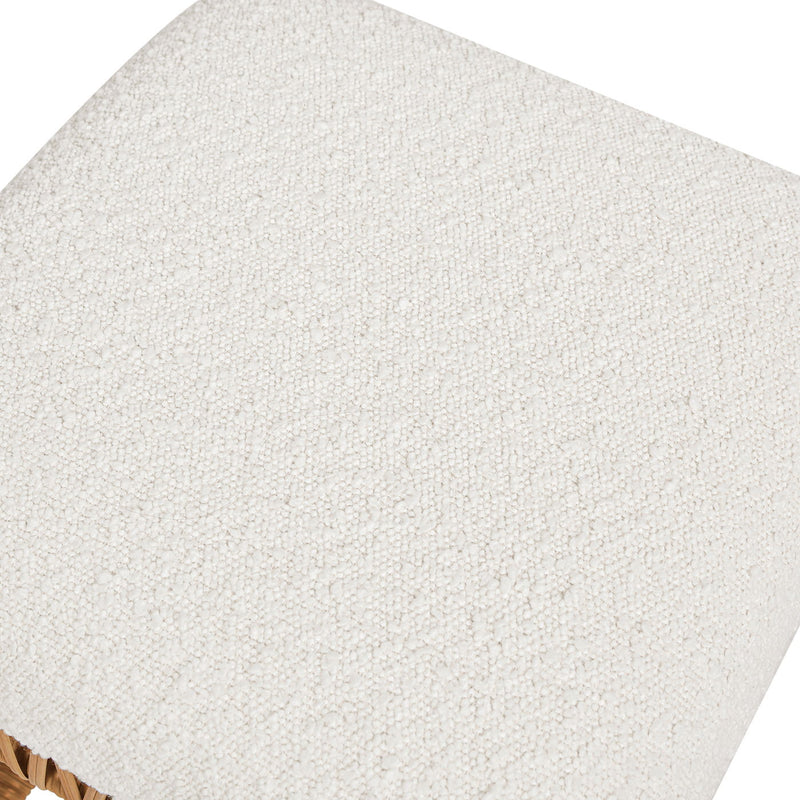 Lucia - Backless Upholstered Counter Stool With Frame - Ivory White - R&R Furniture Gallery (Fountain Valley, CA)