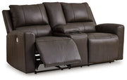 Boxmere - Dbl Power Reclining Loveseat with Console - Storm - R&R Furniture Gallery (Fountain Valley, CA)