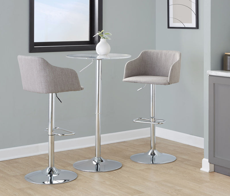 Daniella - Contemporary Adjustable Barstool With Swivel - Gray