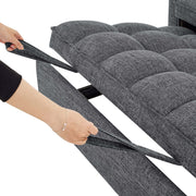 Sienna - Tufted Convertible Sleeper Sofa With Chaise - Gray - R&R Furniture Gallery (Fountain Valley, CA)