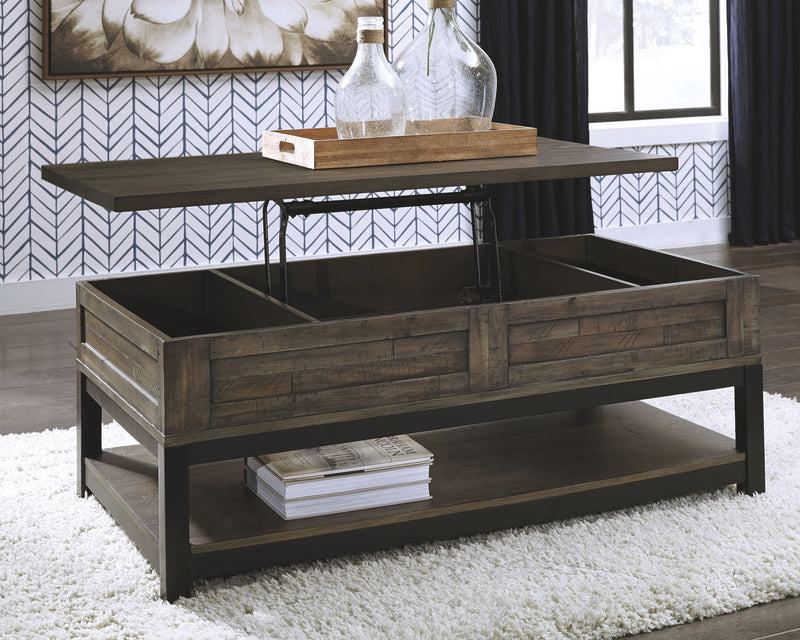 Johurst - LIFT TOP COCKTAIL TABLE - Grayish Brown - R&R Furniture Gallery (Fountain Valley, CA)