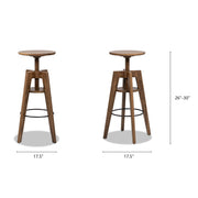 Spencer - Minimalist Oak Adjustable Bar Counter Stool - Walnut Brown Oak - R&R Furniture Gallery (Fountain Valley, CA)