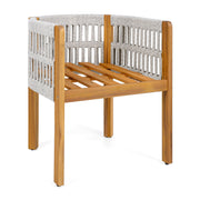 Set of two Noble House outdoor dining chairs with woven rope handles and sturdy frames, perfect for patio or garden seating.