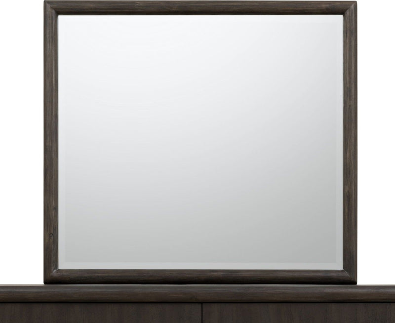Dorsey Solid Wood and Glass Mirror in Basalt Grey
