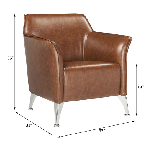 Teague - Accent Chair - Brown Synthetic Leather - R&R Furniture Gallery (Fountain Valley, CA)